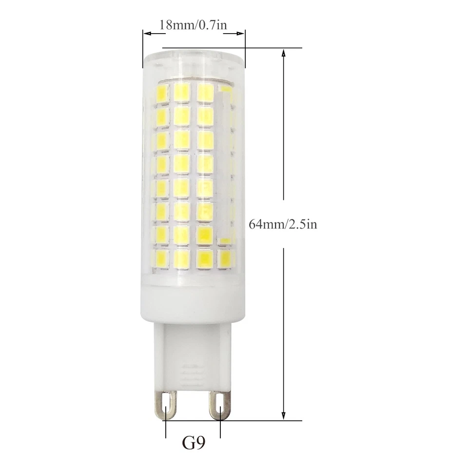 6pcs G9 Base Led Light Bulb 102-2835SMD LED 9W 110V 120V Ceramics Light White H - Image 3 of 4