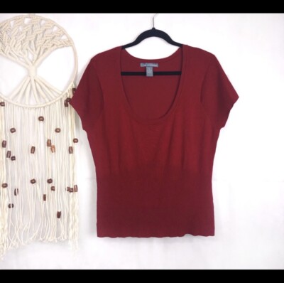 Hillard & Hanson Stretch Knit Red Top Short Sleeve Size XL