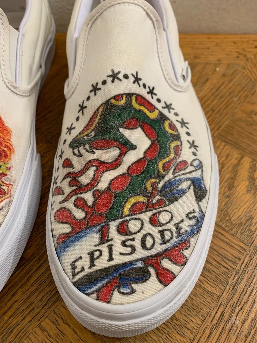 Custom Hand Painted Made To Order Vans Classic Slip-On Shoes  (Men/Women/Boys)