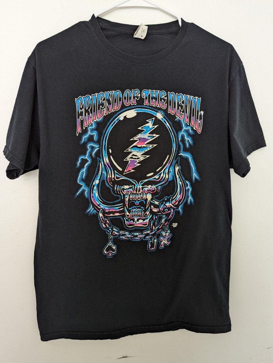 Grateful Dead Friend of the Devil T-Shirt Mens Medium Black Skull