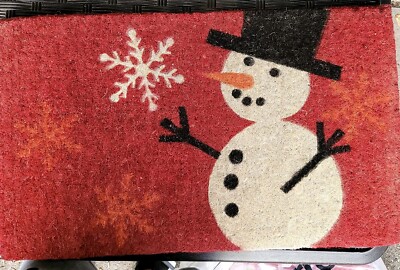 NWOT CRATE & BARREL CHRISTMAS SNOWMAN DOORMAT 29'' x 18''