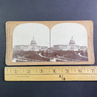 U.S. Capitol Building Washington D.C. Stereoview Antique c1901 Y3683