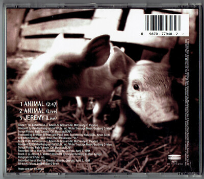 PEARL JAM ANIMAL CD Single w. Hype Sticker 2 Live Tracks | eBay