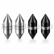 2pcs Punk Biker Men Boys Bullet Non Piercing Ear Stud Clip On Magnetic Earrings