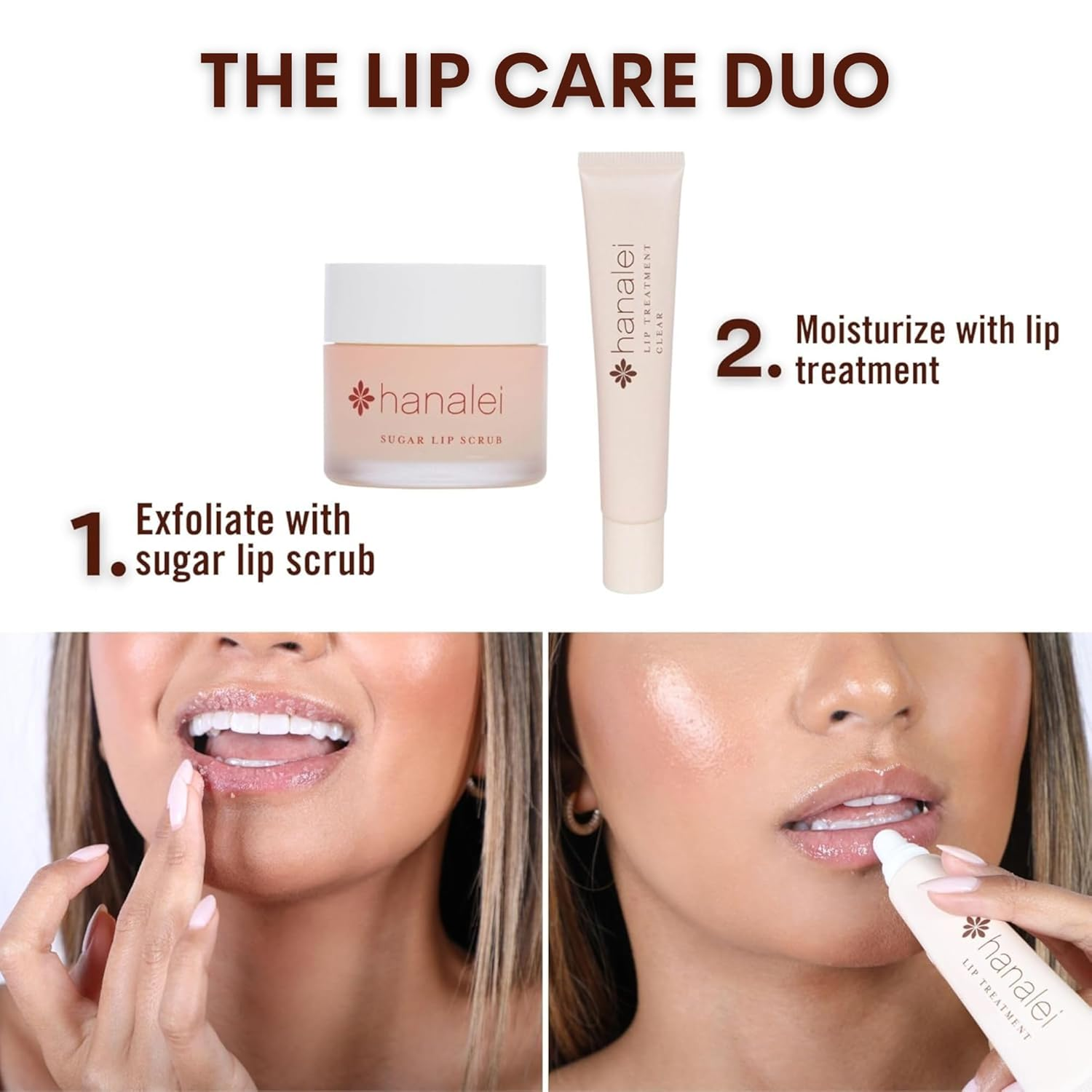 Lip Care Duo – Sugar Scrub & Kukui Oil Treatment for Smooth Hydrated Lips-image