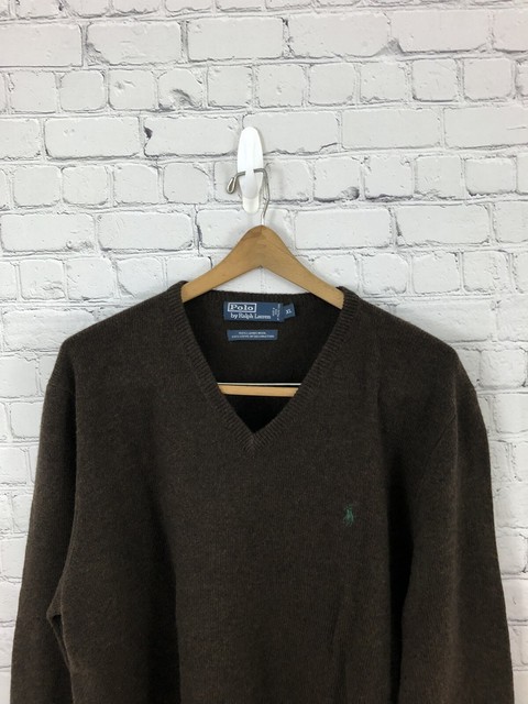 ralph lauren lambswool v neck sweater