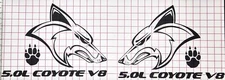 5.0L Coyote V8 Die Cut Vinyl Indoor Outdoor Car Truck Window Decals (L & R)