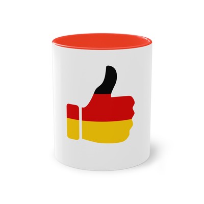 Mehrfarbige Kaffeetassen, große; 11 Unzen