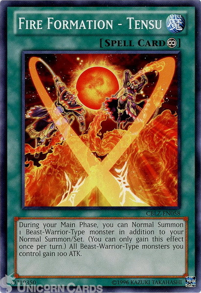 CBLZ-EN058 Fire Formation - Tensu Common UNL Edition Mint Yu-Gi-Oh! Card