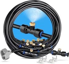 Misting Cooling System 59FT (18M) Misting Line + 20 Brass Mist Nozzles + Brass A
