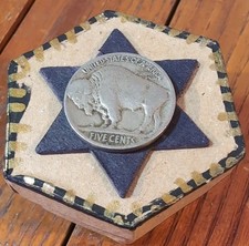 Indian Head Buffalo Nickel On Memory Trinket Stash Box With Darkstar Handmade