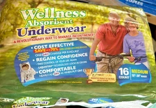 Wellness Absorbent Underwear Medium 16-Pack – Pull-Up Incontinence Briefs, 19-30