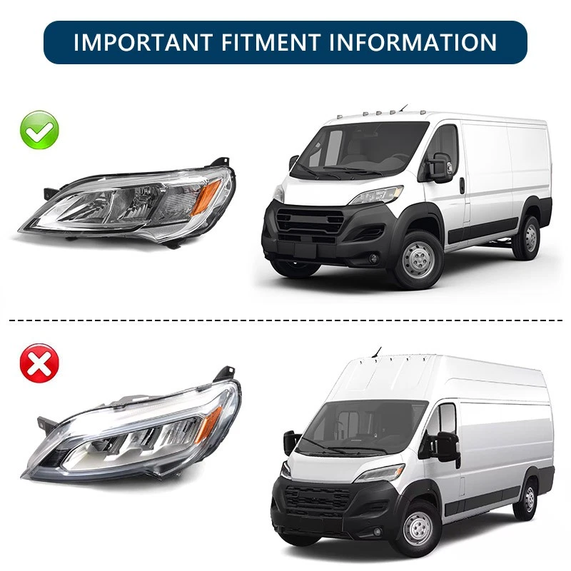 For Ram Promaster 2023-2026 Halogen Headlight Headlamp Driver Left Assembly - Image 2 of 4