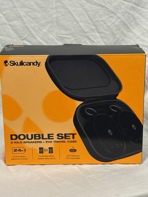 Skullcandy Kilo Wireless Bluetooth Double Speaker Set wt Case Bundle 2-pack