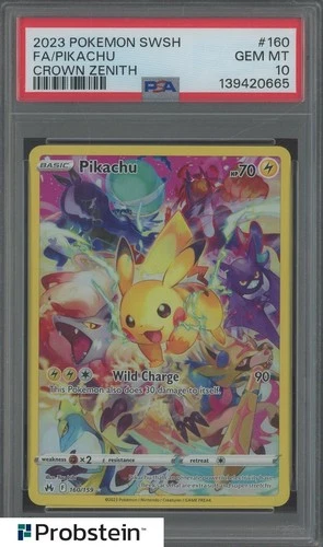 2023 Pokemon Japanese SWSH Crown Zenith #160 FA Pikachu PSA 10 GEM MINT