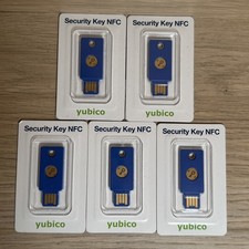 5pc Yubico Security Key NFC, Two Factor Authentication USB
