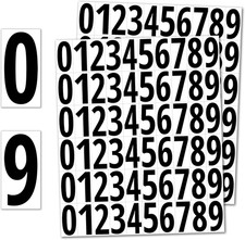 600 Pieces, 1" - Vinyl Number Stickers, Waterproof Stick on Numbers - Black Numb