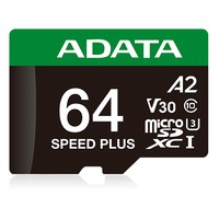 ADATA microSD Speed Plus UHS-I U3 Adapter Extended Capacity UD64GUI3V30A2SP-RA1