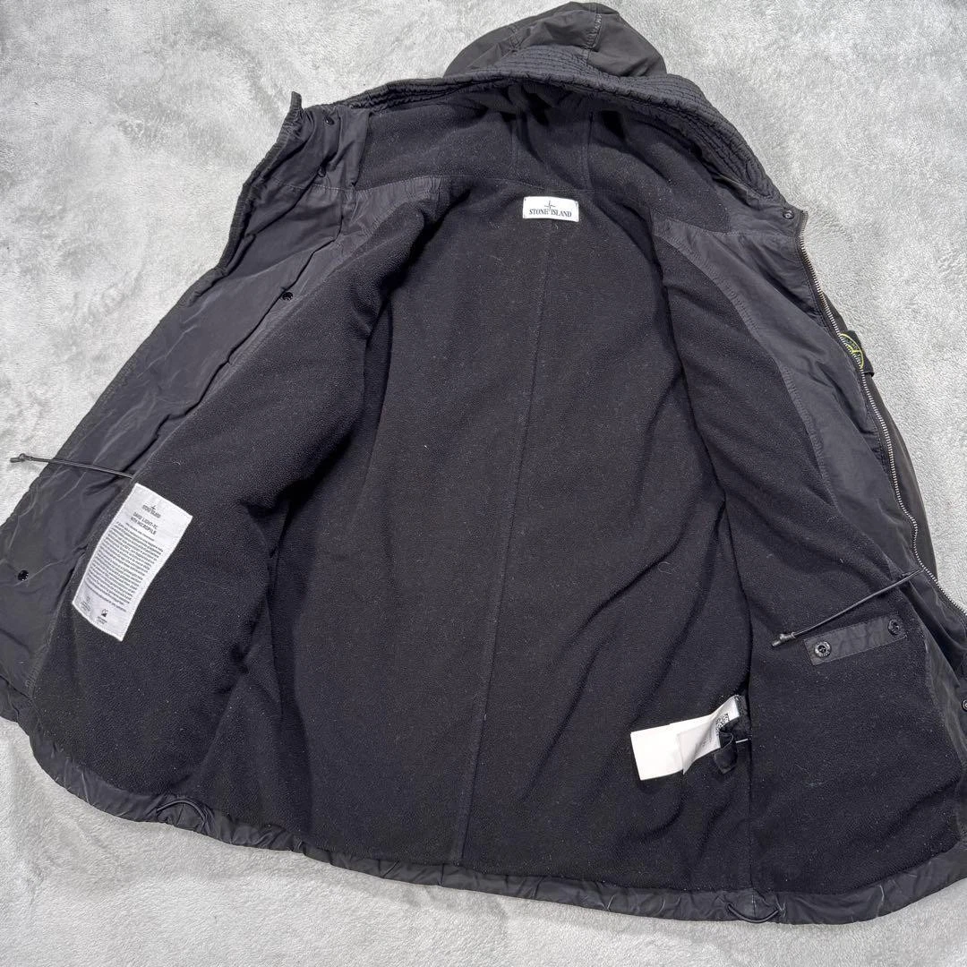 Stone Island Mods Cappotto Felpa con Cappuccio Nero Pile Taglia M