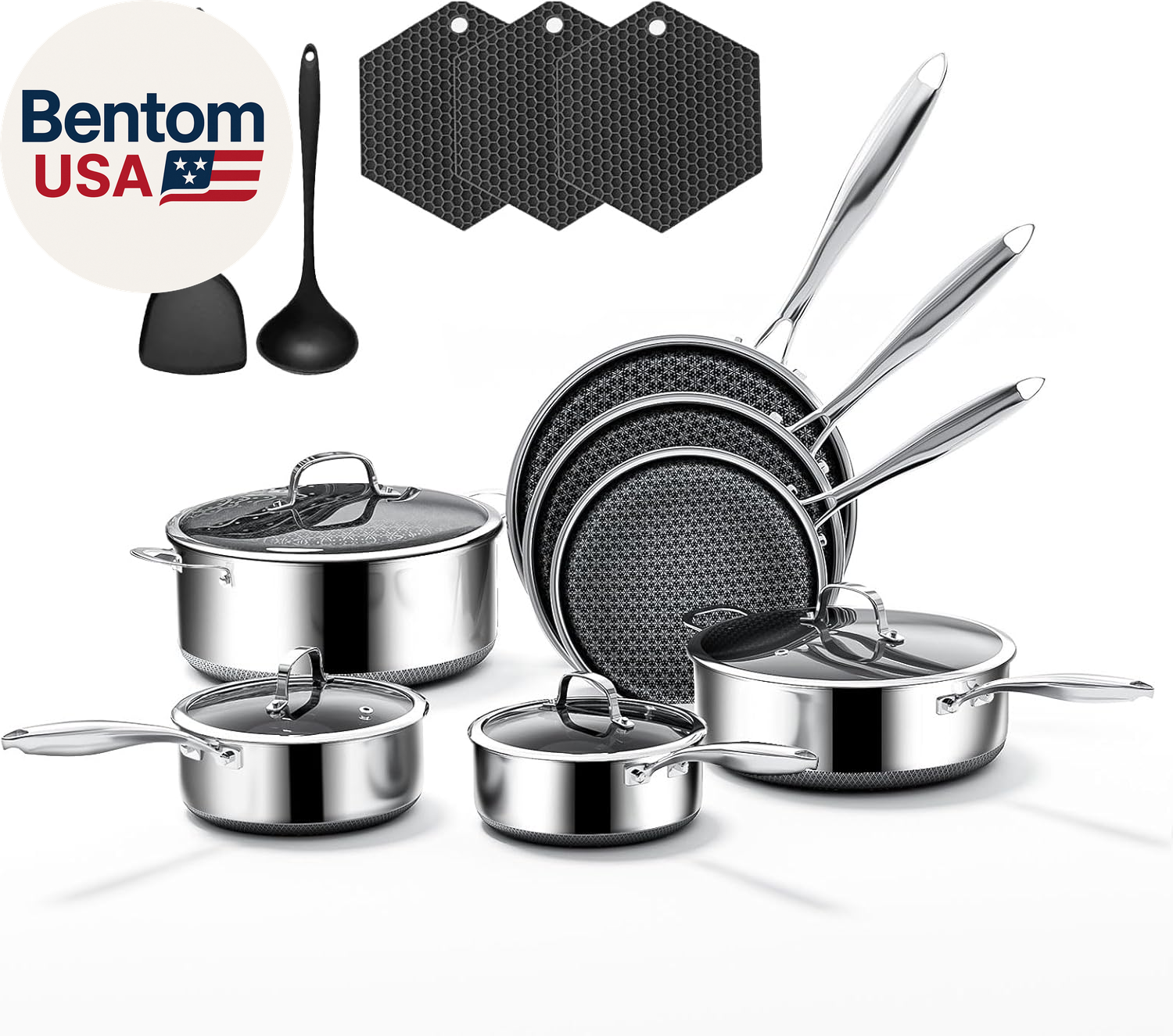 16 Piece 5 Ply Stainless Steel Cookware Set