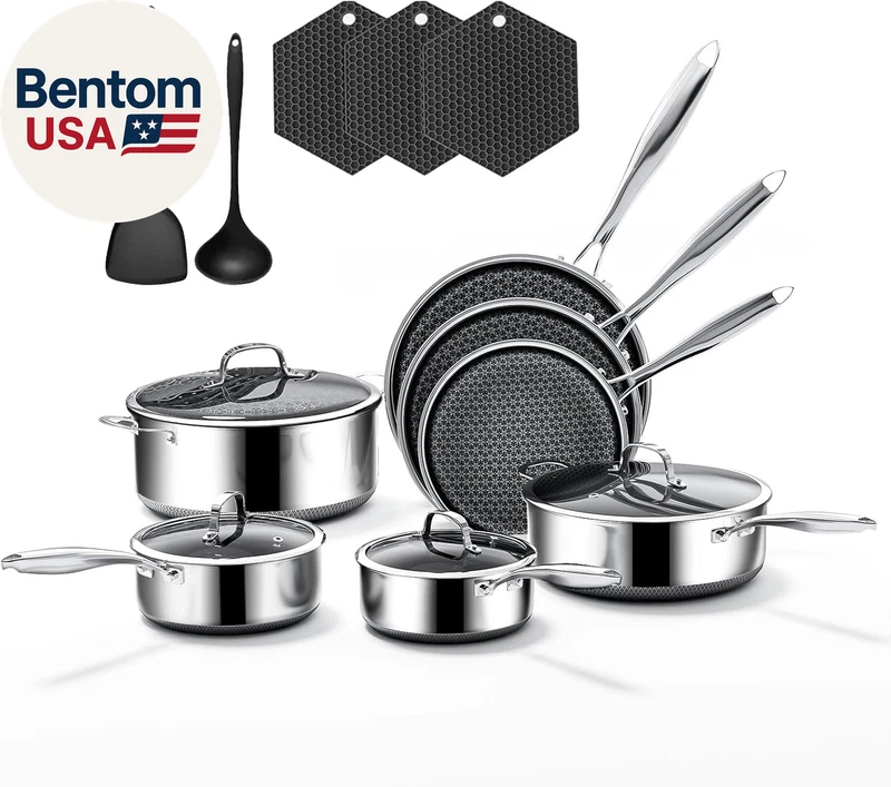 16 Piece 5 Ply Stainless Steel Cookware Set
