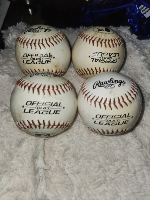 Rawlings OLB3 Baseball Official League Recreational Used  4-Pack