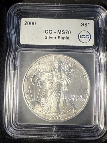 2000 Silver Eagle certified MS 70 by ICG!