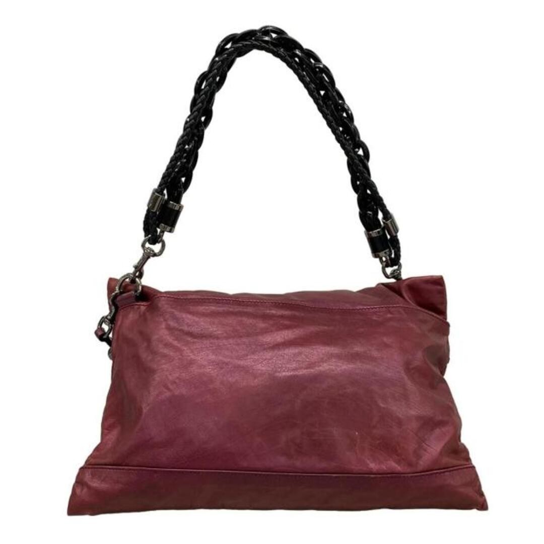 GUCCI Shoulder Bag Bordeaux Black Studded Leather Used 80cm Strap thumbnail 4