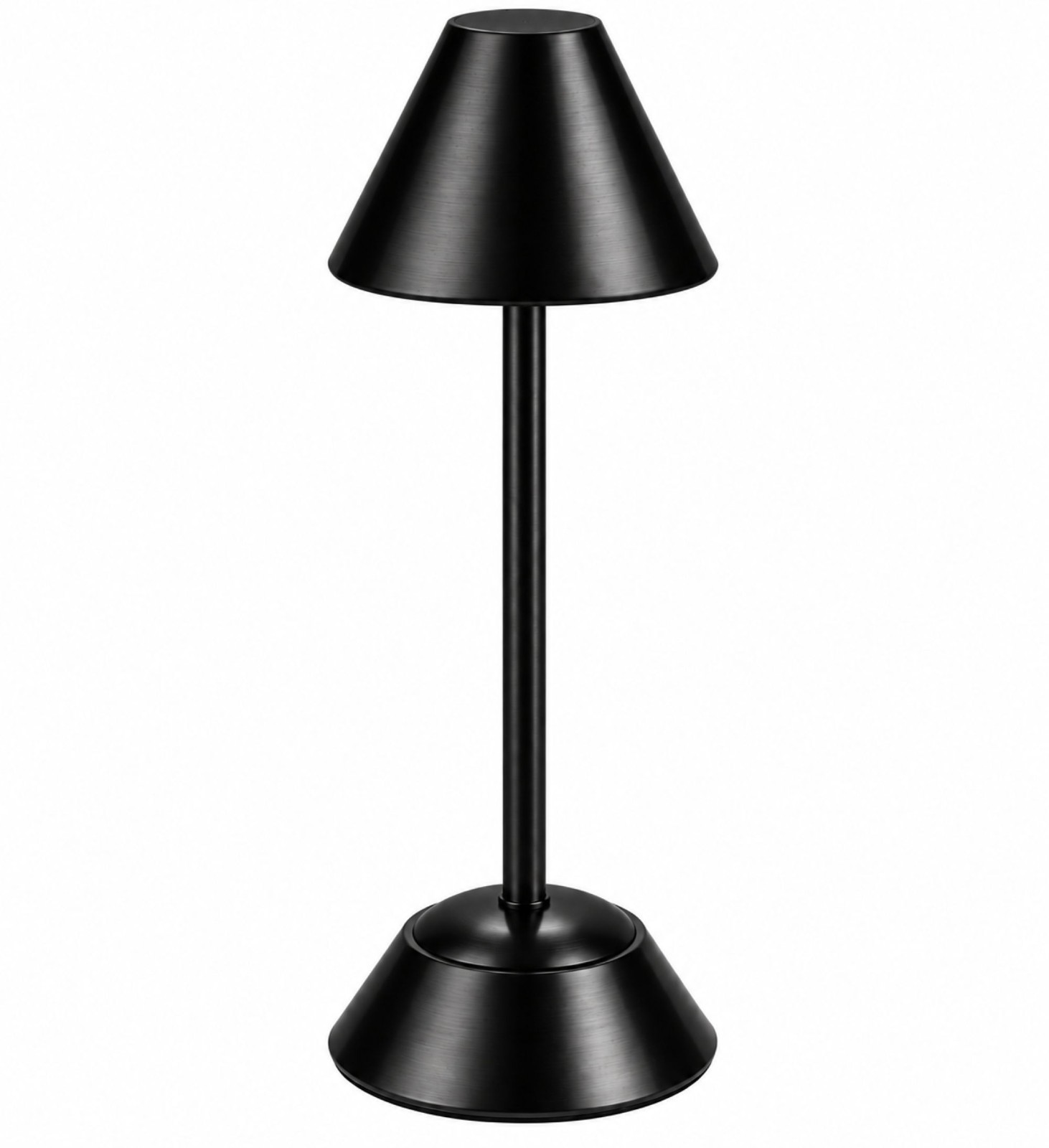Black Rechargeable Touch Table Lamp LED Cordless Bedside Desk USB Warm Cool Ligh
