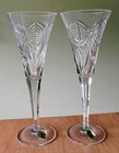 Vtg  Waterford Crystal Millennium Champagne Flutes Toasting Happiness Set of 2