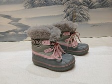 London Fog Girls Boots Snow Size 8 Faux Fur Gray, Pink - 372778 - 1.00