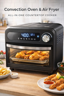 15L Digital Air Fryer Oven | Convection Countertop Cooker | 1500W Black