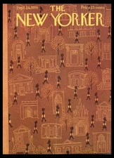 New Yorker magazine COVER ONLY Sept 26 1959 CEM Chas Martin art-City dwellers