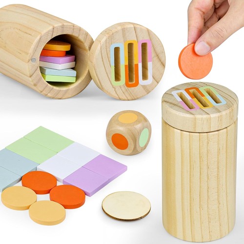 Montessori Toys for 1-3 Year Old, Color Sorting Sensory Developmental Wooden...