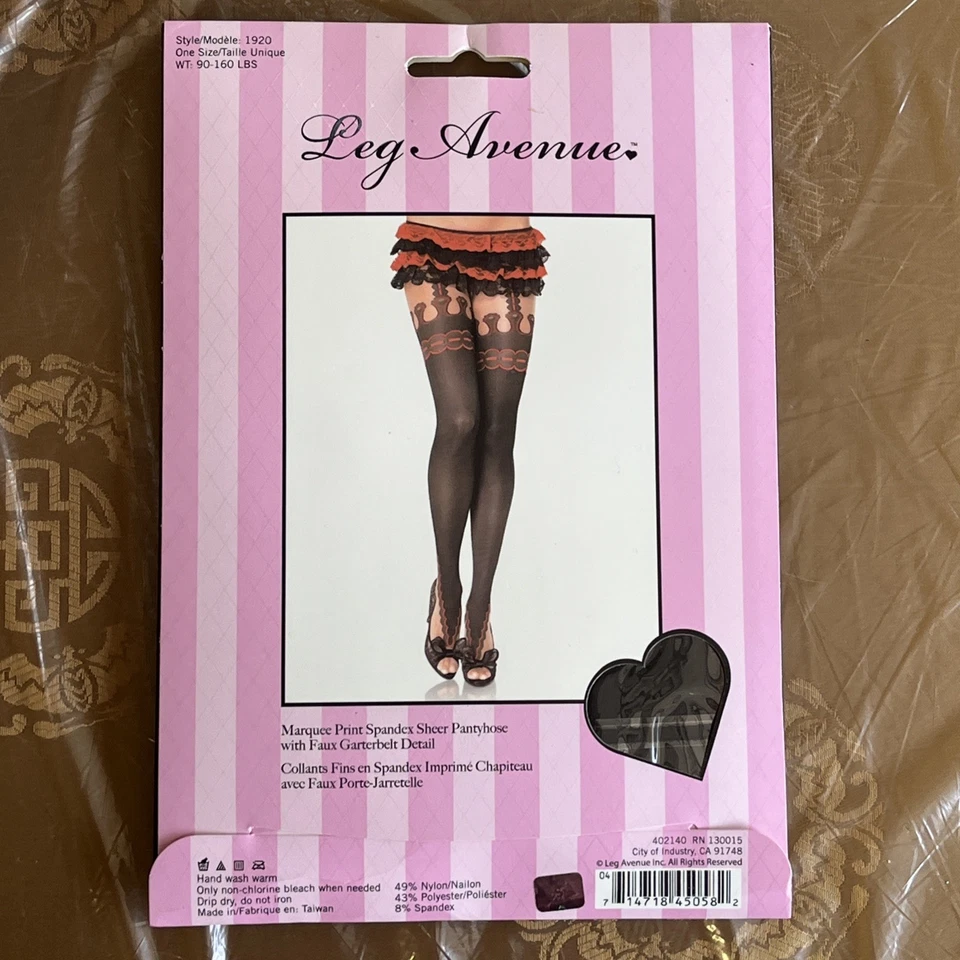 Harley Quinn Disfraz Carpa Pantimedias Transparentes Imitación Liguero Cinturón O/S Nuevo con Etiquetas Foto 2 de 2