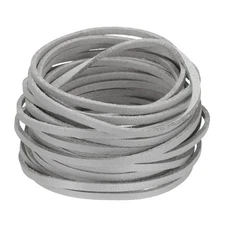 Faux Leather Cord Suede Cord, 5.5 Yards 2.6mm String, Silver, 1 Pack