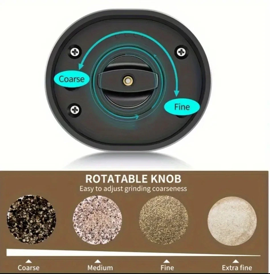 Paquete de 2 molinillos eléctricos de sal y pimienta (a pilas) elección negro/ino inoxidable Foto 4 de 4