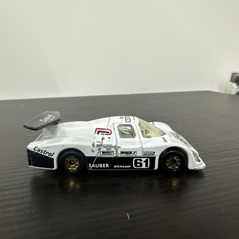 1984 Matchbox White #61 Sauber Group C Racer Castrol Race Car MB-66 Macau 1:55 - Image 3 of 4