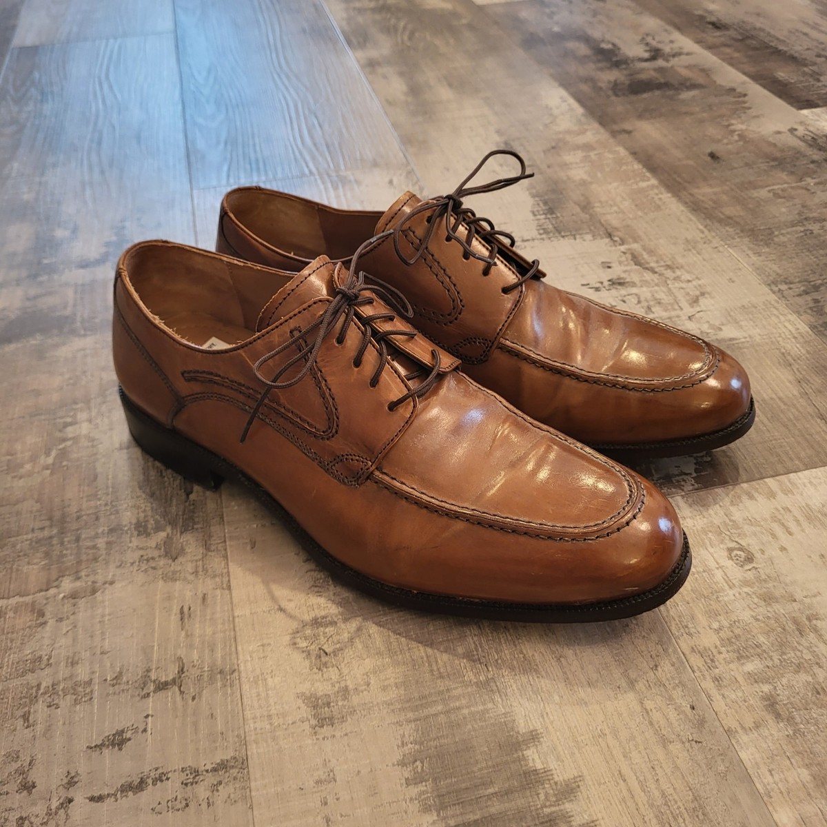 Johnston & Murphy Signature Series Leather Brown Apron Toe  display picture 3