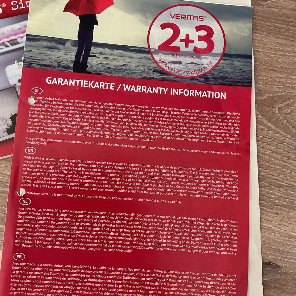 Veritas Simone Overlock-Nähmaschine mit Zusatzgarantie Originalverpackung #2 - Bild 3 von 4