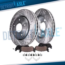 Front Drilled Rotors Ceramic Brake Pads for 1992 1993 1994 1995-01 Toyota Camry