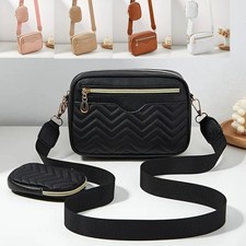 Quilted Pattern Square Bag With Mini Hanging Purse Crossbody Bag Women Bag