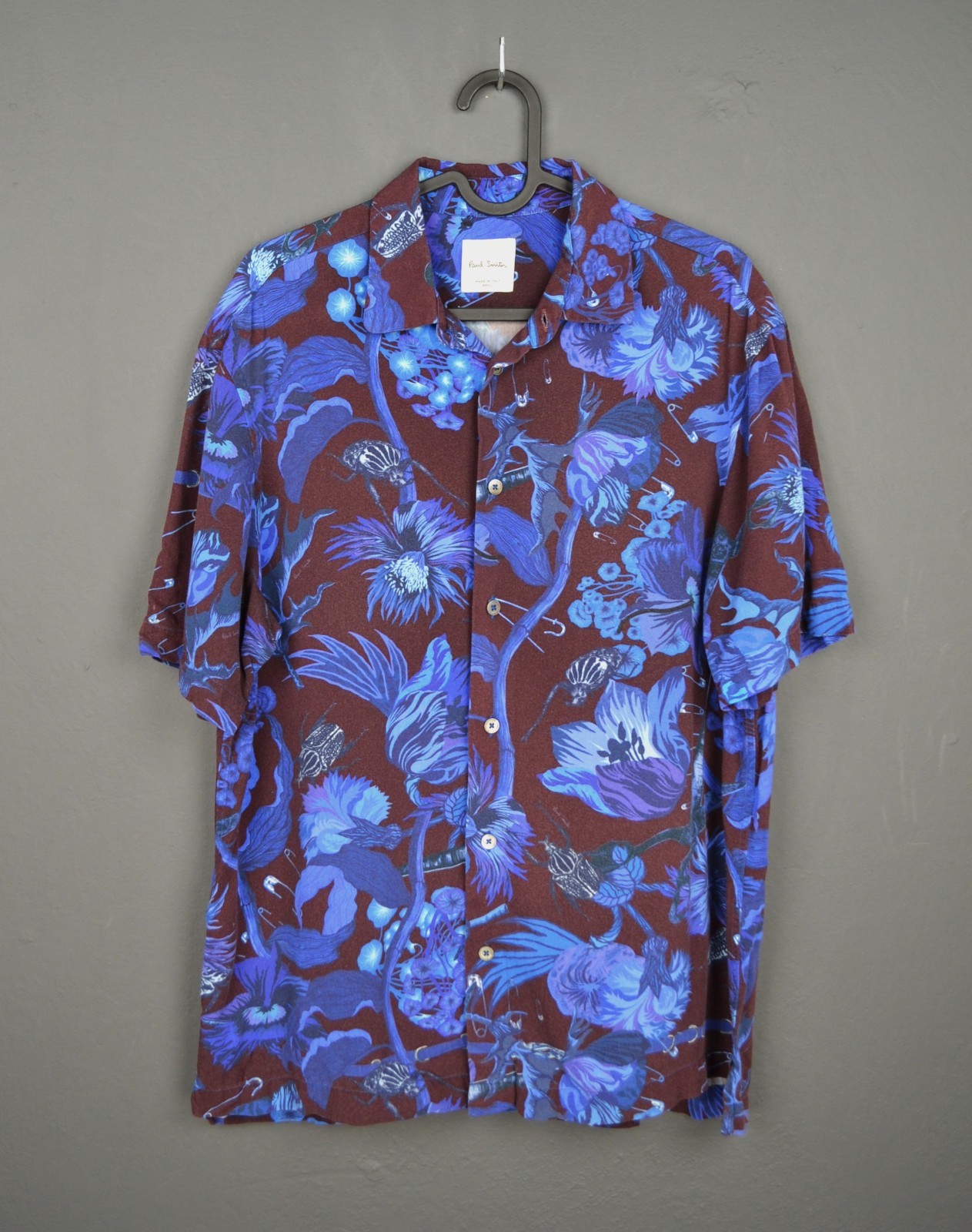 Paul Smith Shirt Mainline Floral & Beetle Short Sleeved Shirt S