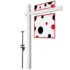 72" x 47" Real Estate Yard Sign Post with 2 Cap Options - Vinyl PVC - White