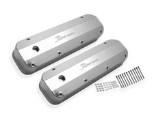Holley Sniper 890007 Fabricated Aluminum Valve Covers - Silver Finish