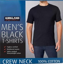 Kirkland Men  s Crew Neck Tees, 6-pack - BLACK Size L