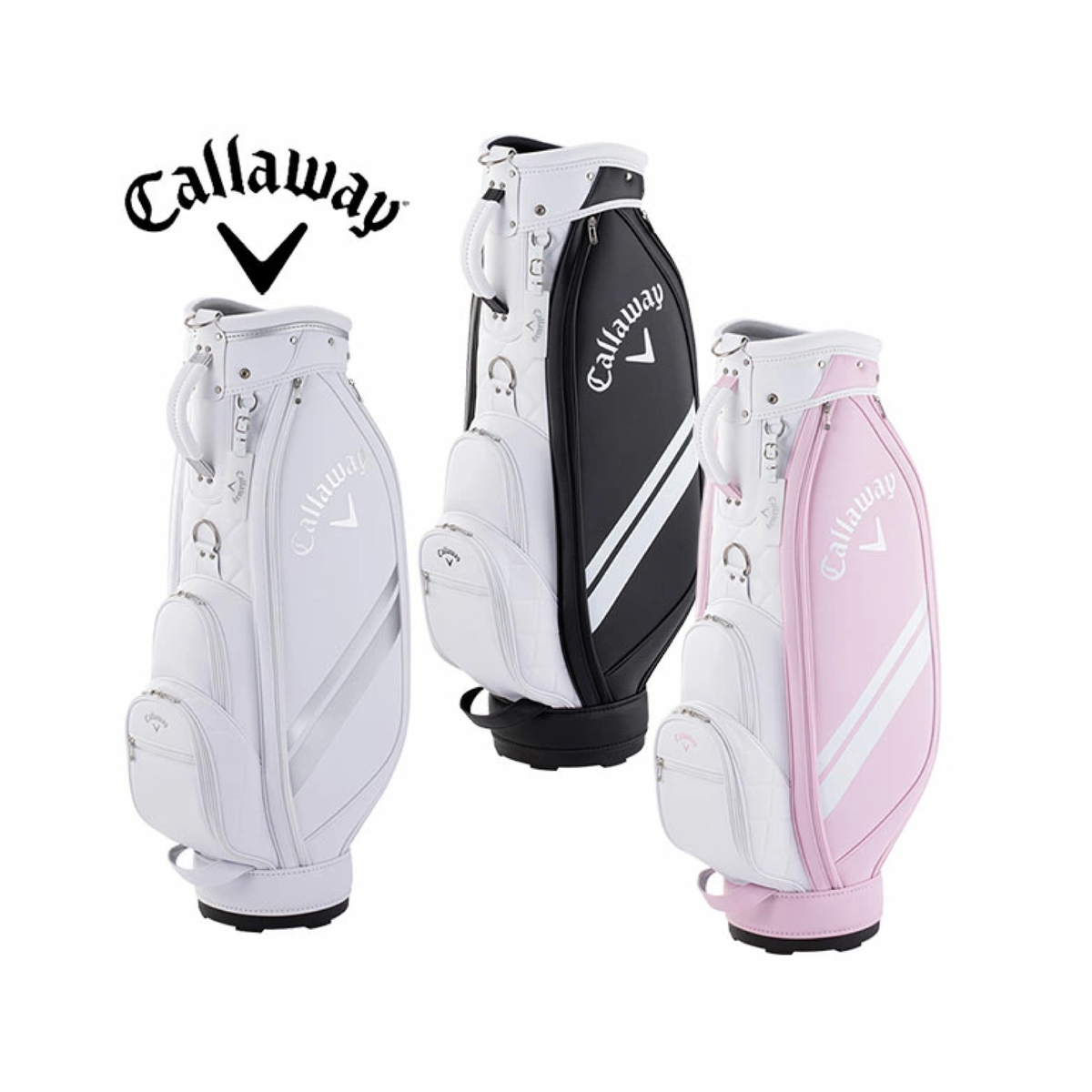 Callaway キャディバッグ ホワイト・ピンク Callaway Golf Ladies Uptown Womens Cart Bag 24JM 8.5 x 46