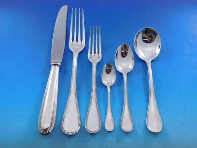 Christofle Perles シルバープレート スプーン 6本セット Perles by Christofle France Silverplate Flatware Service 6 Set 37