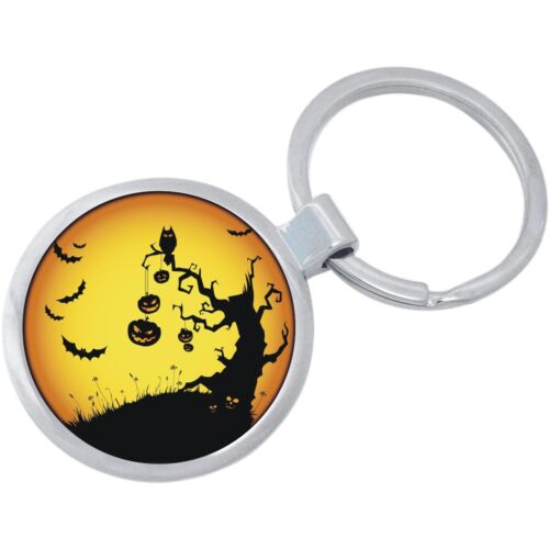 Pumpkins Bats Halloween Keychain - Includes 1.25 Inch Loop for Keys or Backpack - Picture 1 of 2