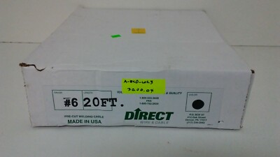 NEW OLD STOCK! DIRECT 20' WIRE & CABLE WELDING CABLE BLACK #6